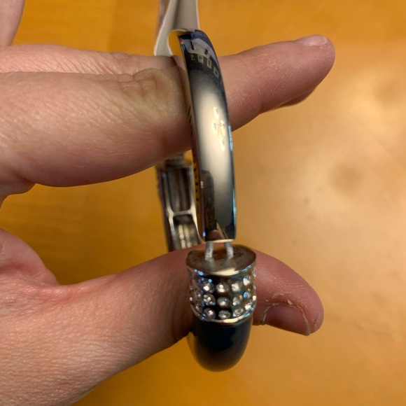 Lia Sophia teal n silver colored stretchy bangle - Picture 9 of 9